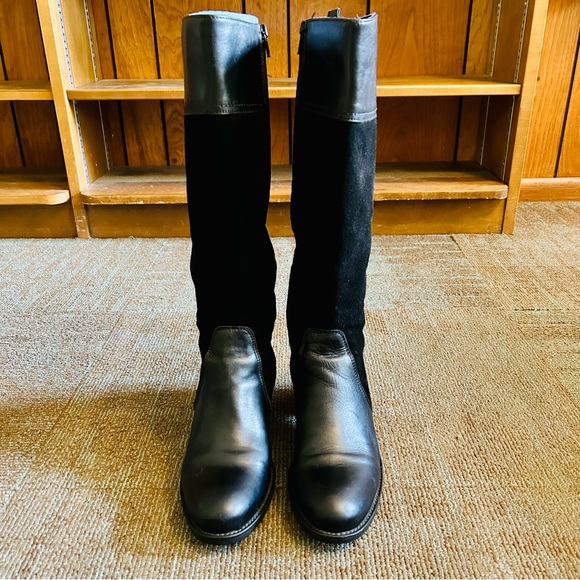 La Canadienne Black Suede Passion Equestrian Knee High Waterproof Boots, size 8M - Picture 2 of 12